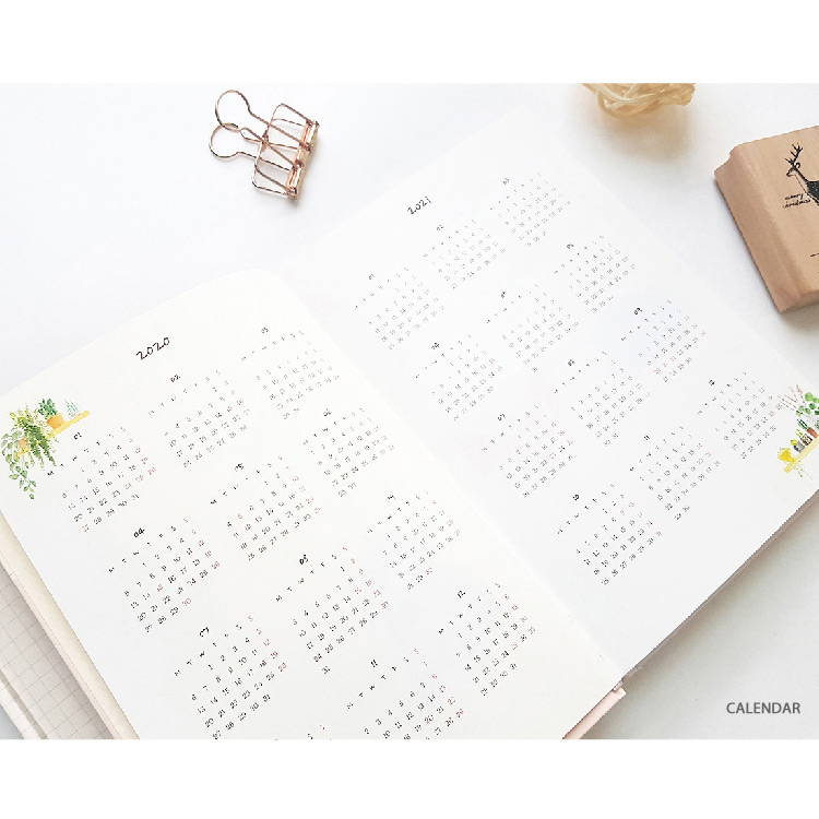 Calendar - O-CHECK 2020 Shiny days hardcover dated weekly diary planner