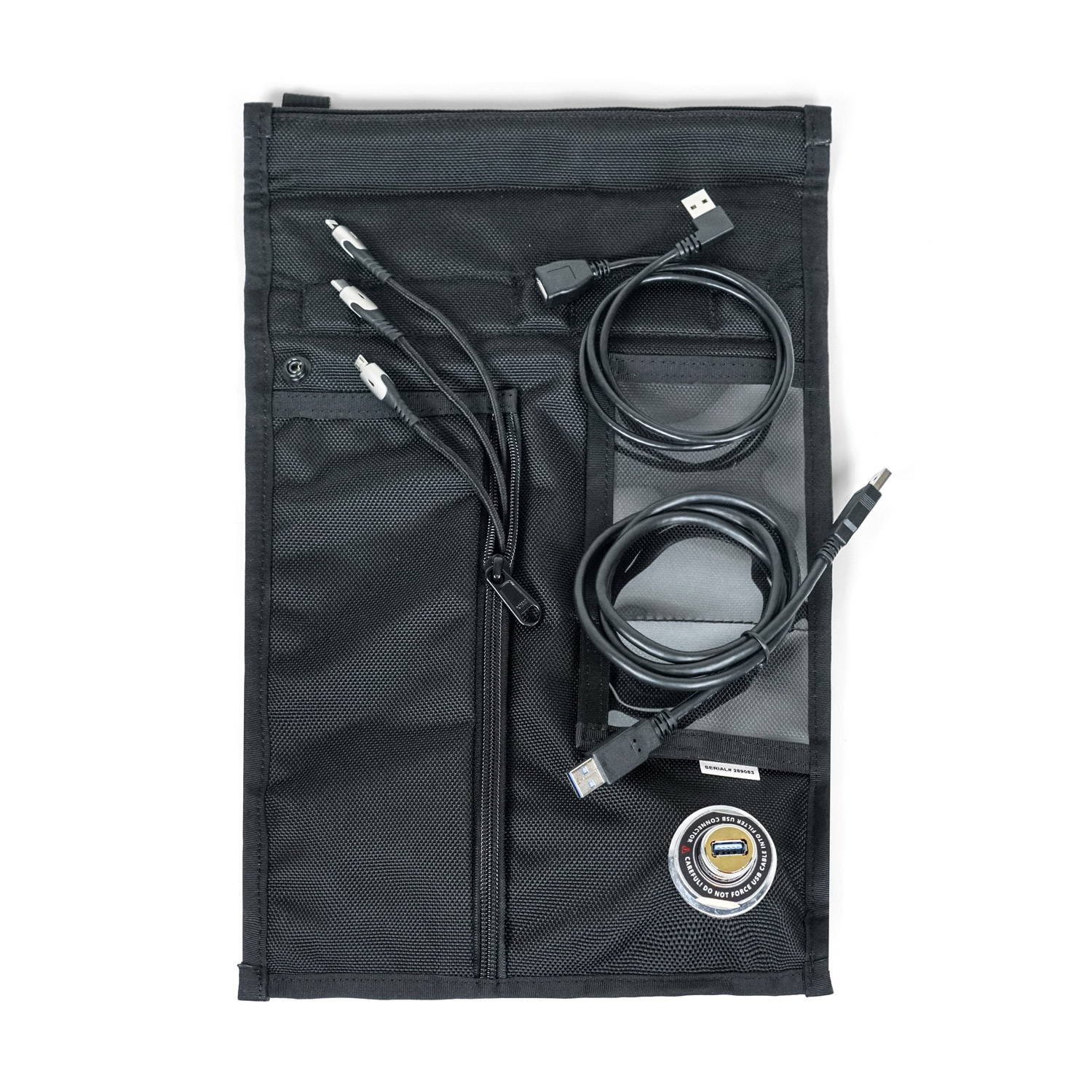 charge and shield faraday bag includes cell phone cable tips to connect to power source prevents lockout mode