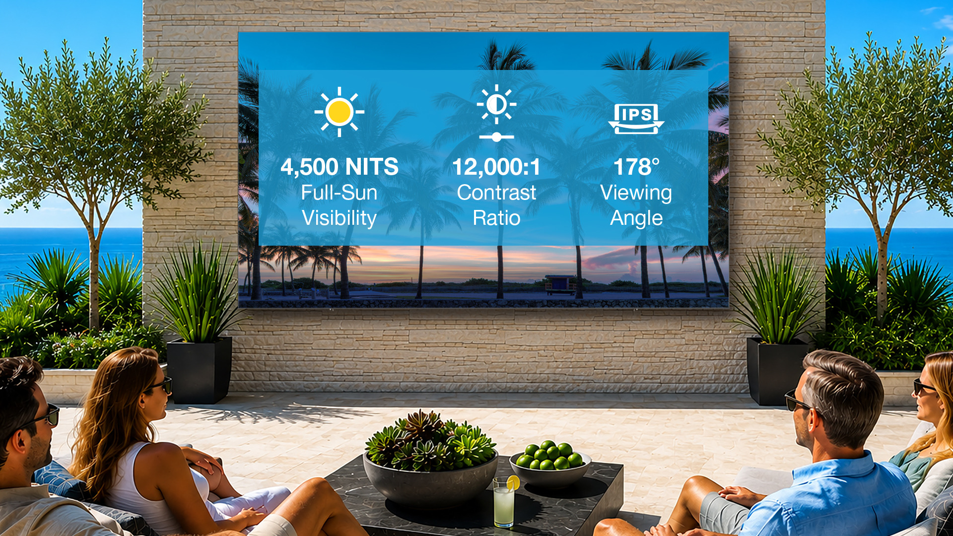 4,500 nits for full-sun visibility