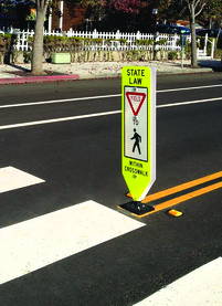 In-street pedestrian safety sign