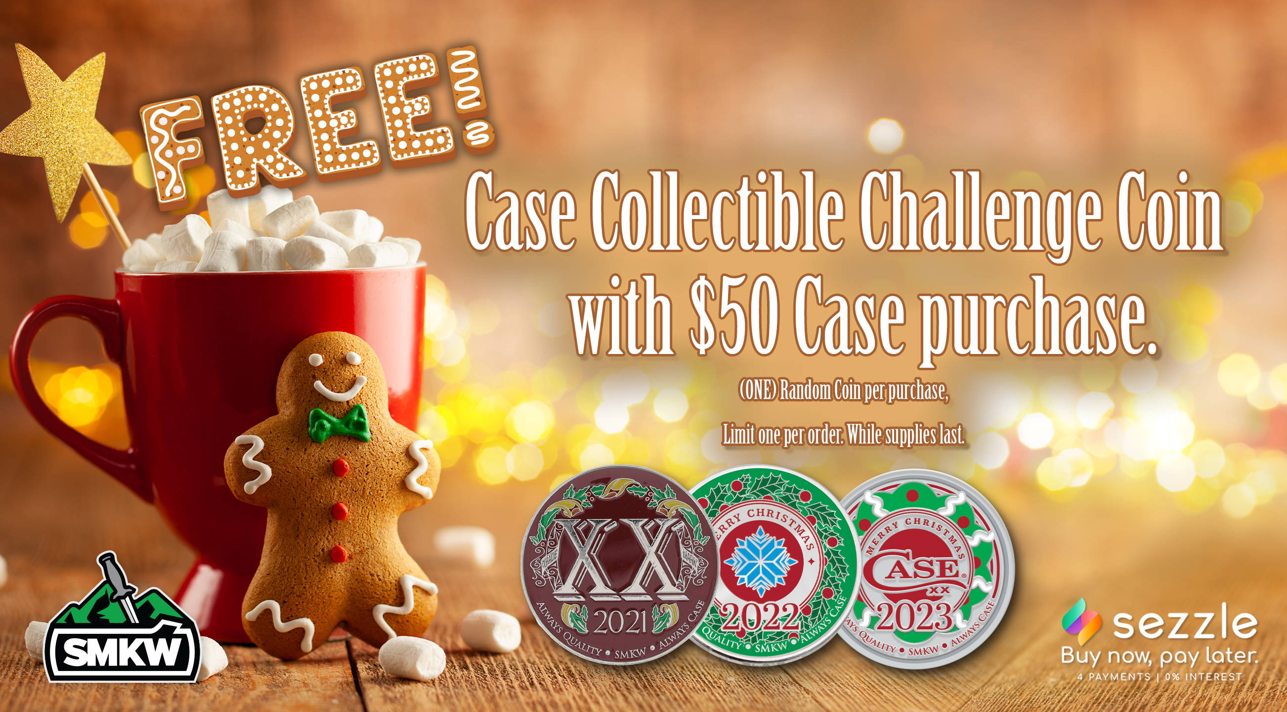Get 1 random Case Holiday Coin (our choice) with $50 Case Purchase!
