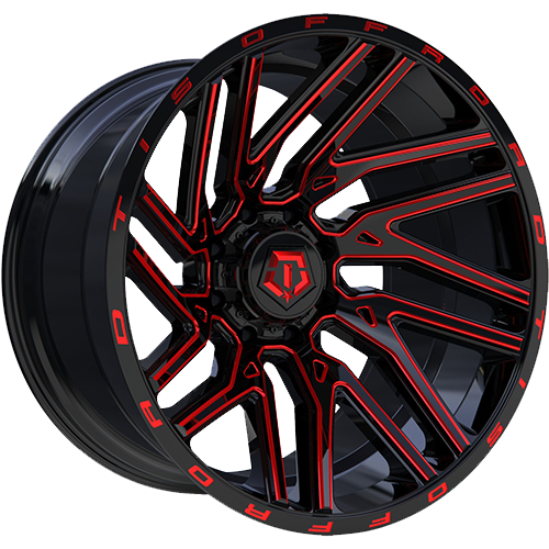 TIS 544 Black Wheel Machined Red
