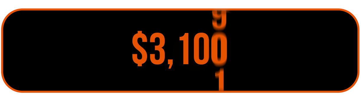 Text displaying the amount $3,100 in orange on a black background.