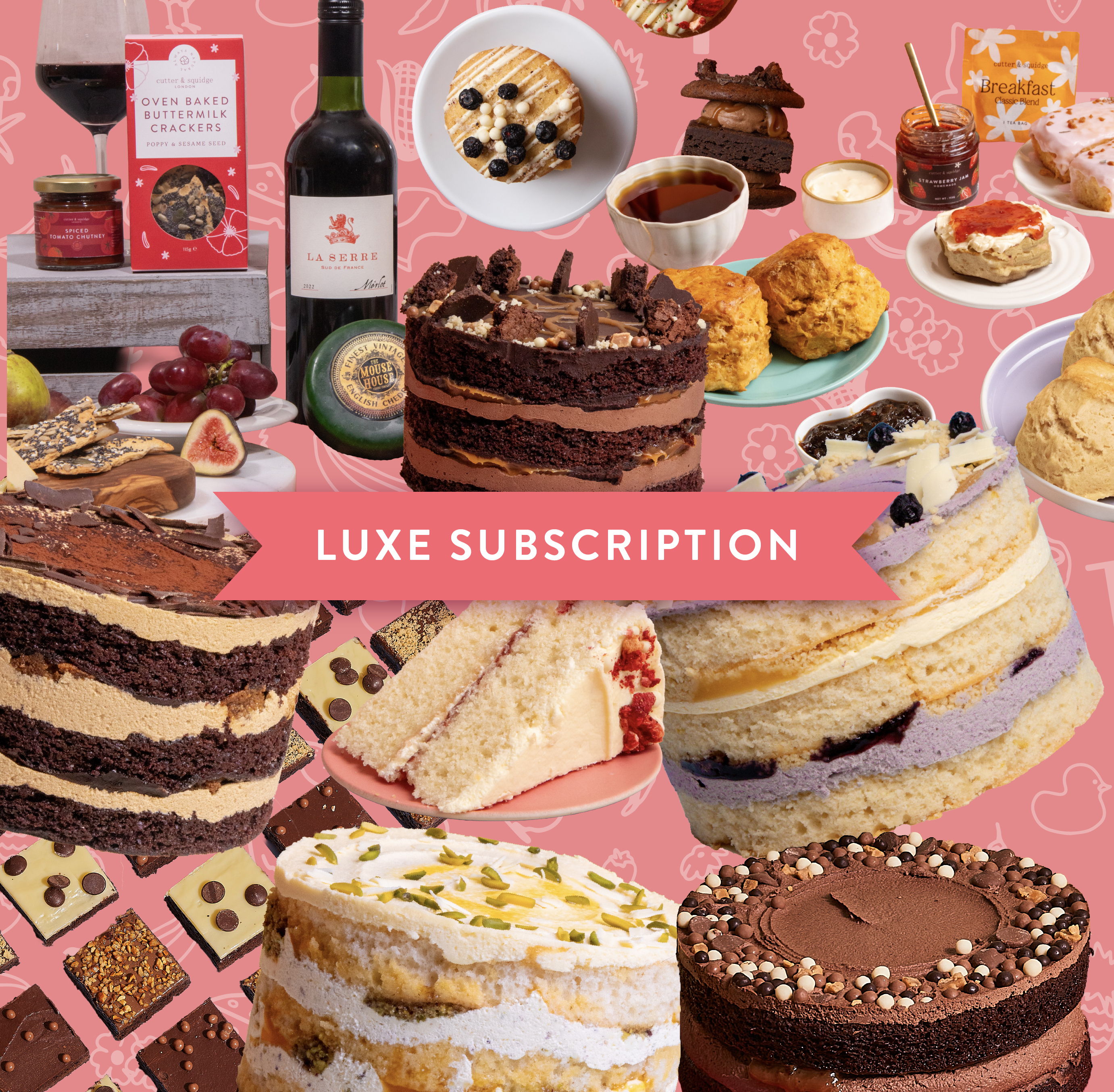 Luxe subscription with celebration cakes and luxury hampers