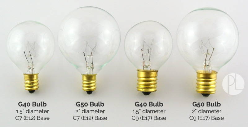 Bulb Comparison - G40 & G50 in C7 and C9 Socket Sizes