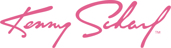 Signature of Kenny Scharf in pink script font.