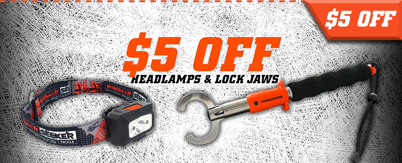 $5 Off Head Lamps & Lock Jaws