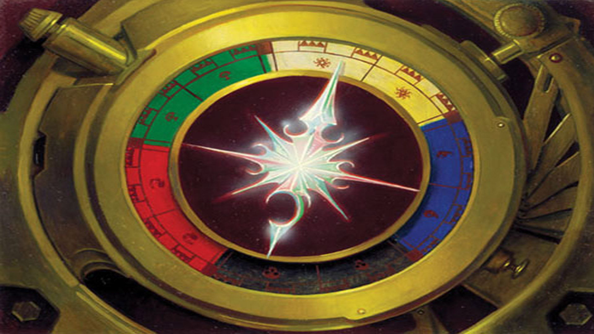 Artwork for the MTG card Star Compass to demonstrate that the Magic Madhouse website is easy to navigate.