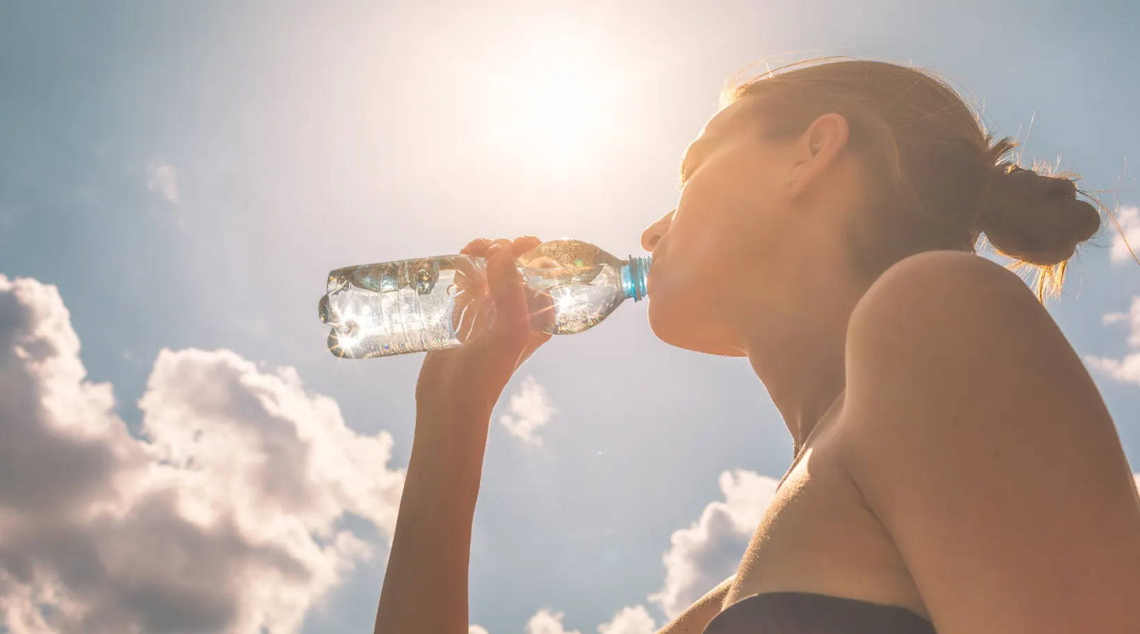 person drinking water