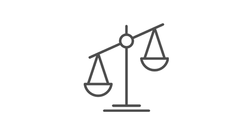 Icon of balanced scales representing justice or fairness.