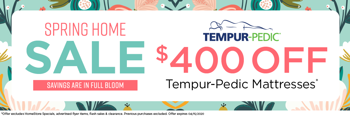 $400 off Tempur-Pedic Mattresses