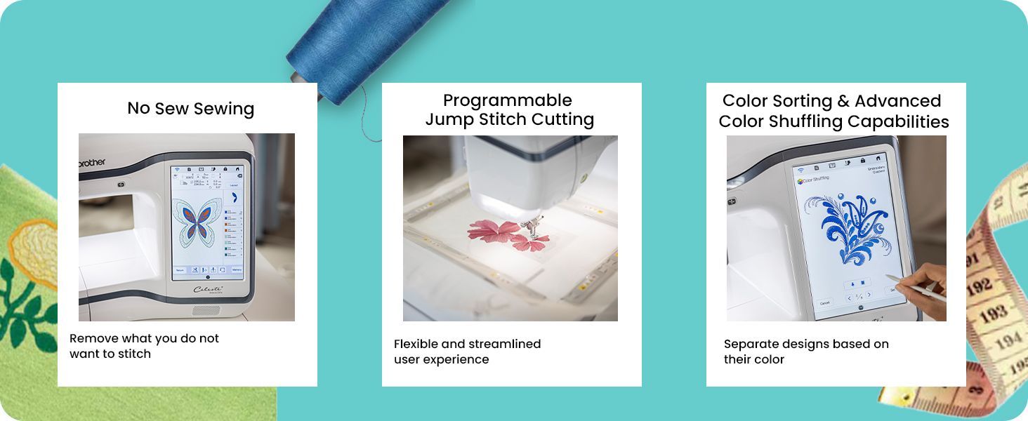 Brother Celeste CX1e Computerized Embroidery-Only Machine Embroidery Features