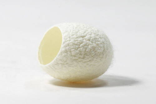 Silk cocoons used in ANGO Unit Cocoon Table Lamp
