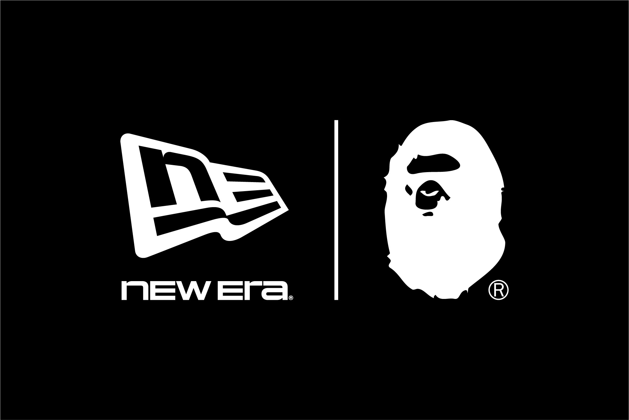 New Era and A Bathing Ape logo on a black background.