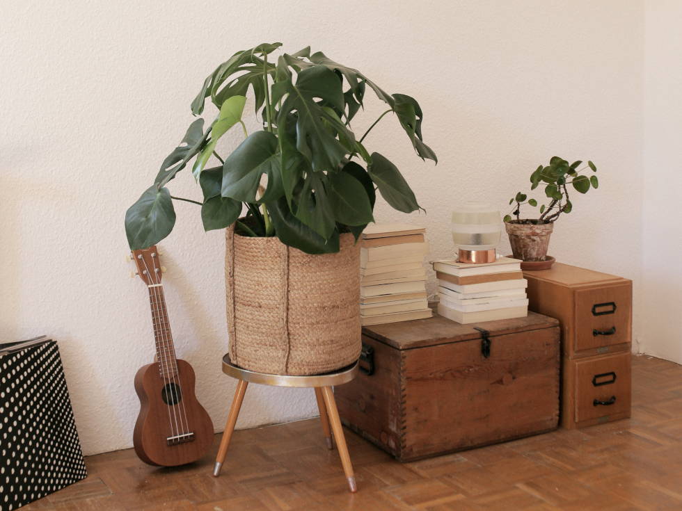 chenab basket on stool 