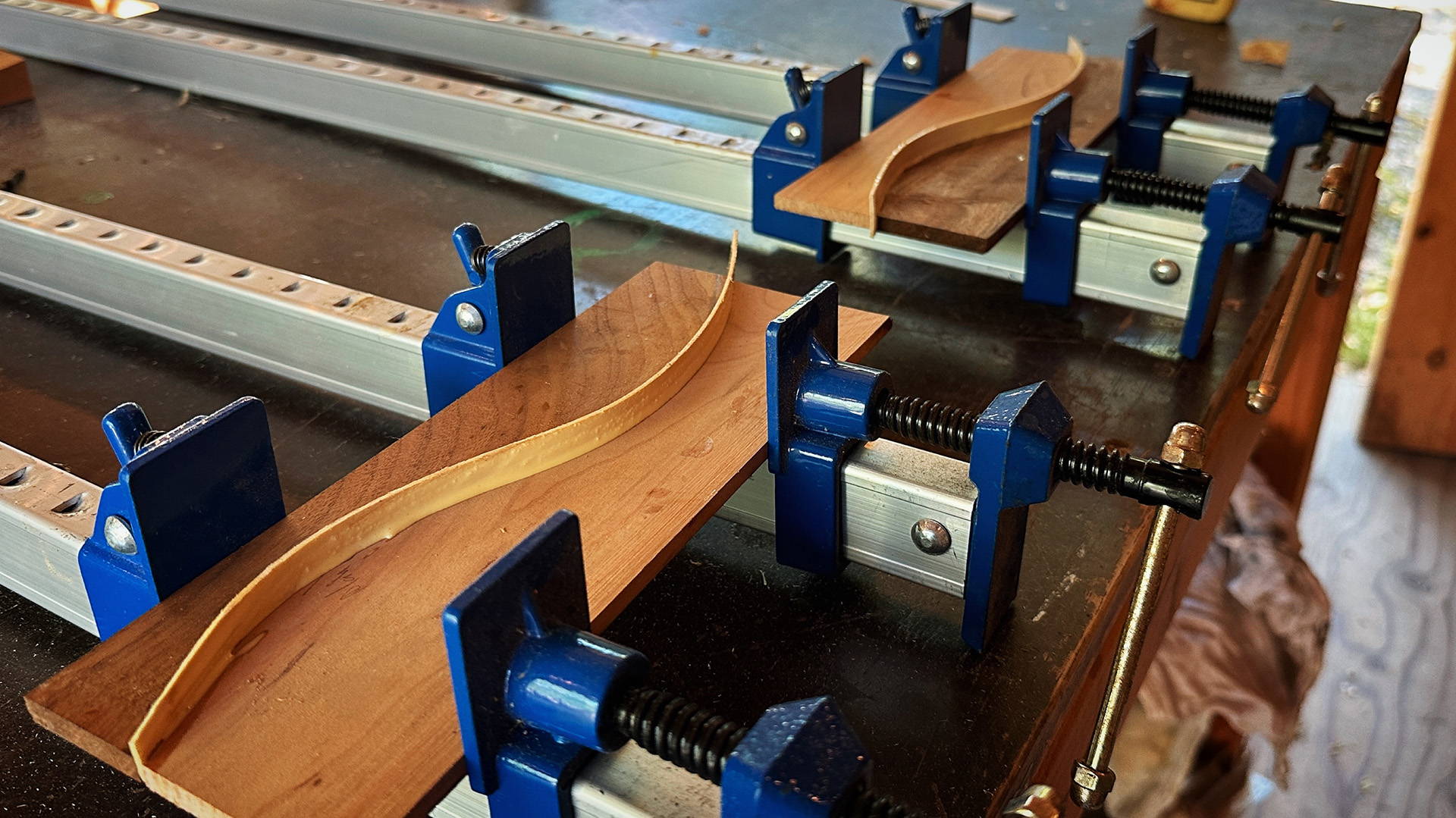 gluing up curved components