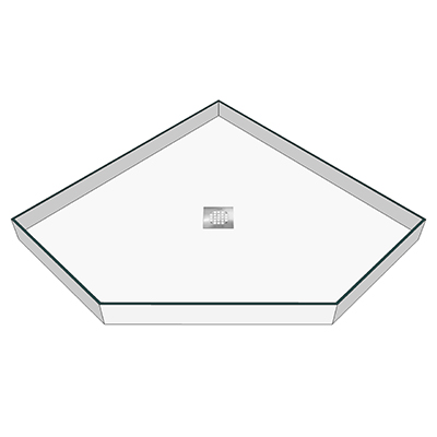 neo angle shower base with no curb