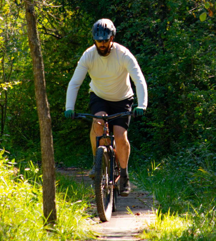 Mountain Bike Riding in Eclipse L/S Jersey