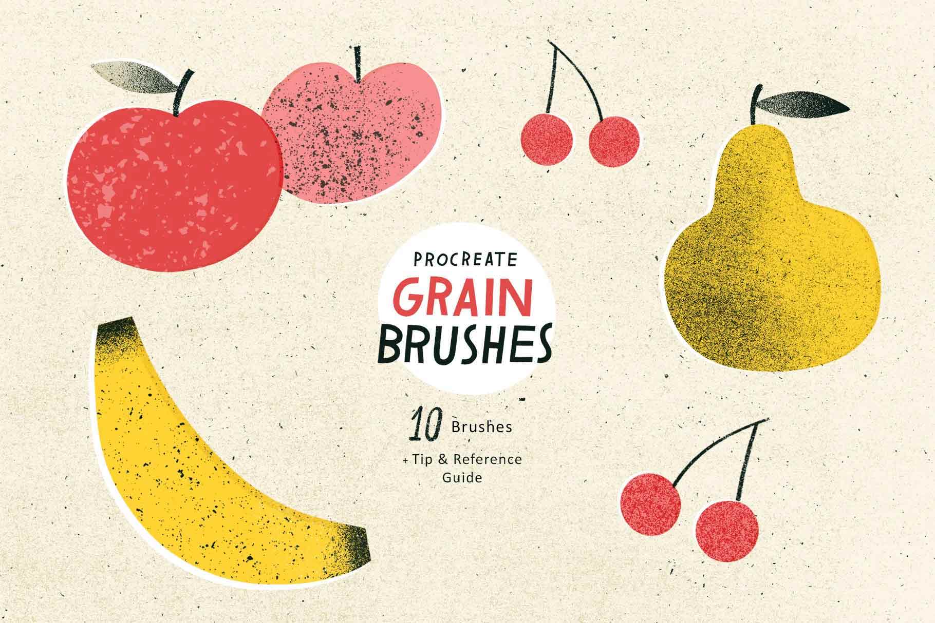 Procreate Grain Brushes and Reference Guide by Essi Kimpimaki Illustration.