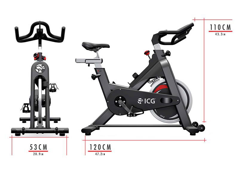 IC2 Indoor Cycle Dimensions:  53cm x 120cm x 110cm