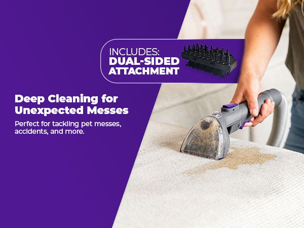 Spot cleaner deep cleaning upholstery for pet messes and accidents.