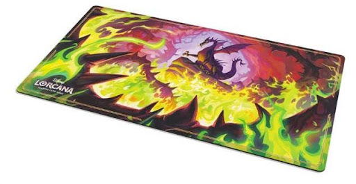 Disney Lorcana Winterspell Colorful gaming mouse pad featuring a dragon and fiery design.