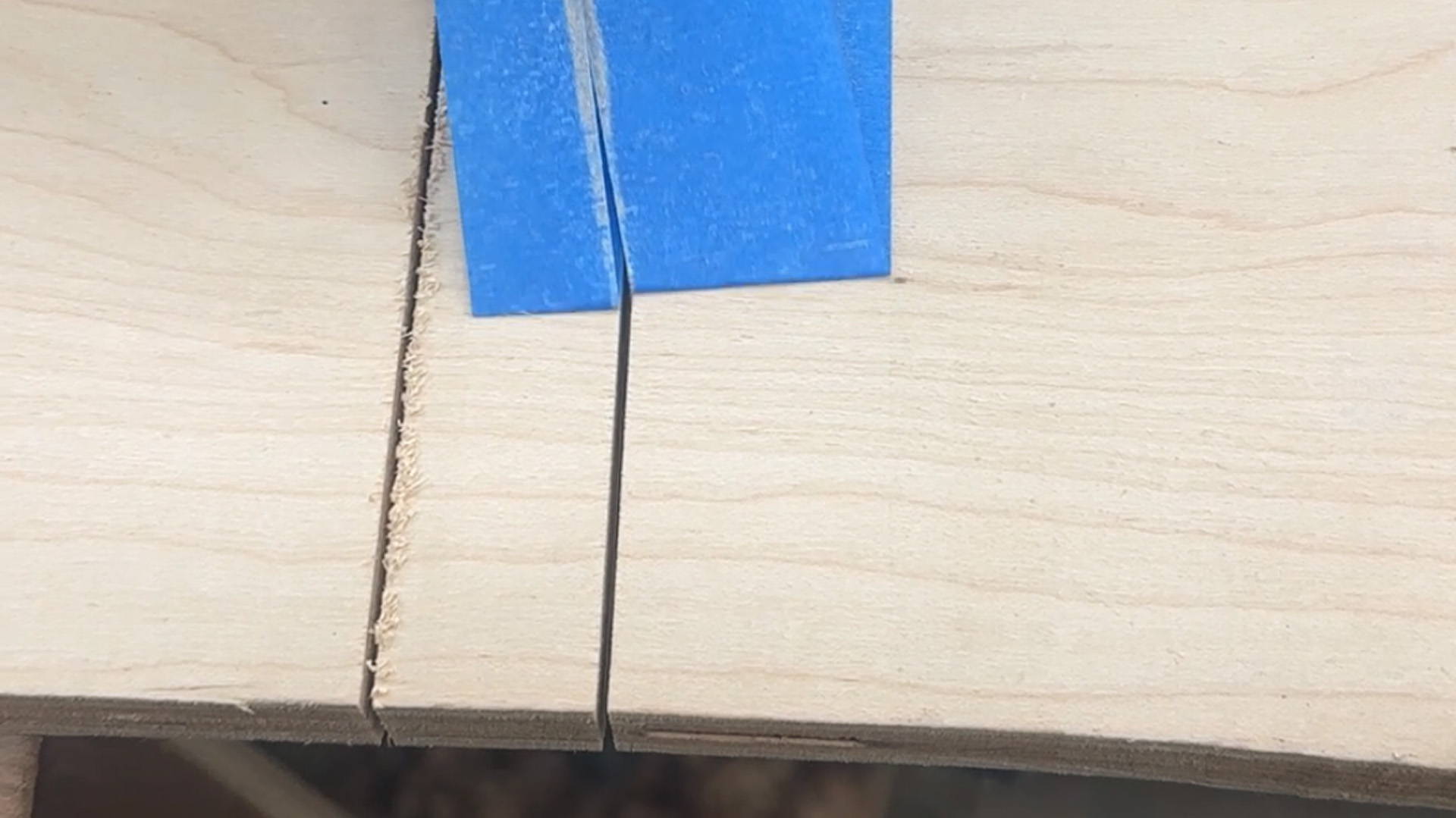 stopping tearout with blue painter's tape