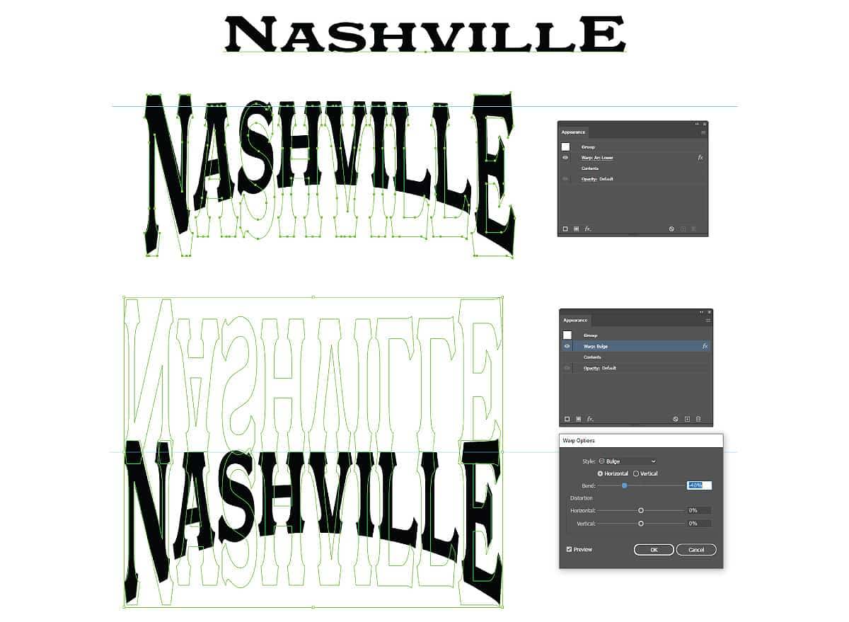 Engraving style Nashville poster typography