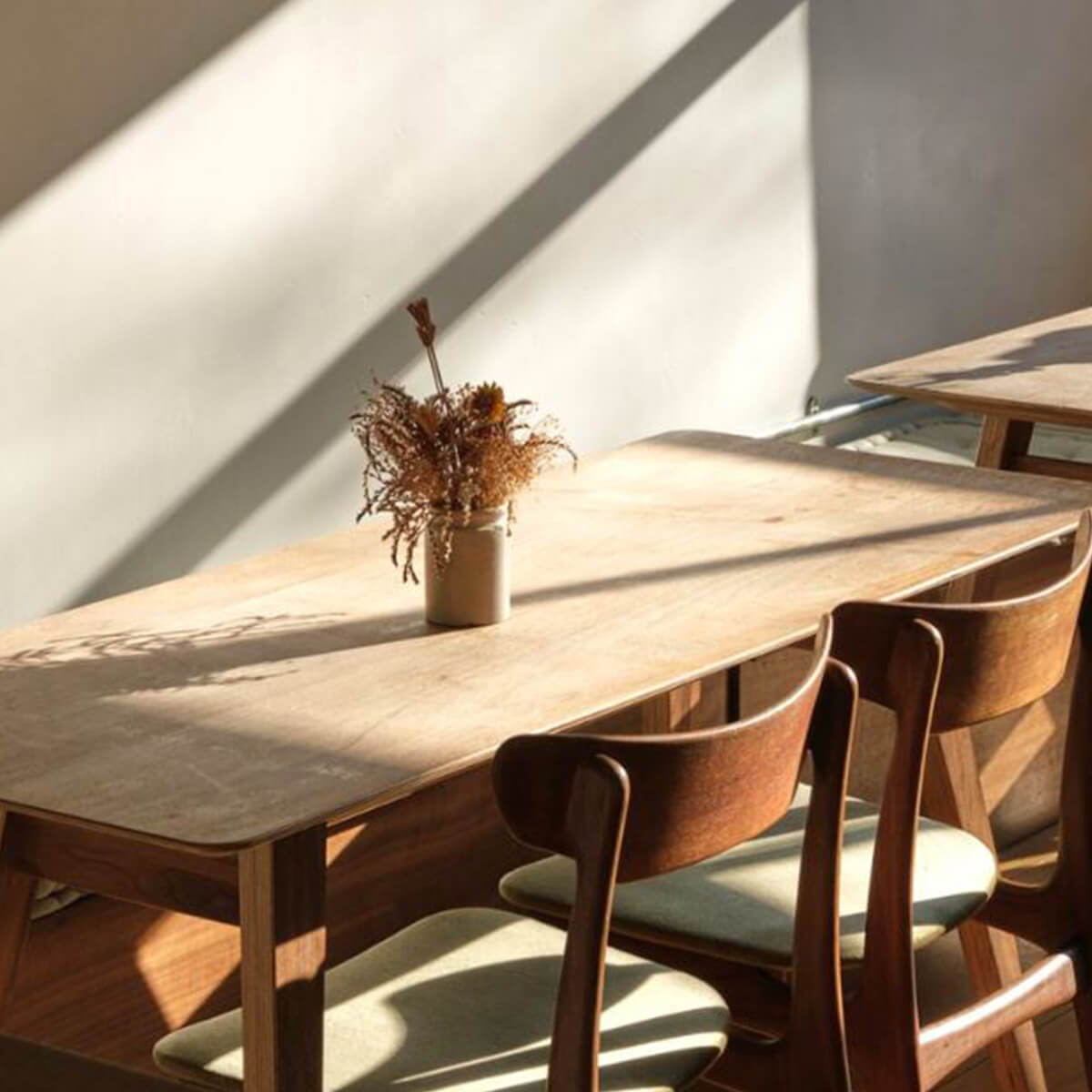 Popham Cafe tables and chairs in sunlight