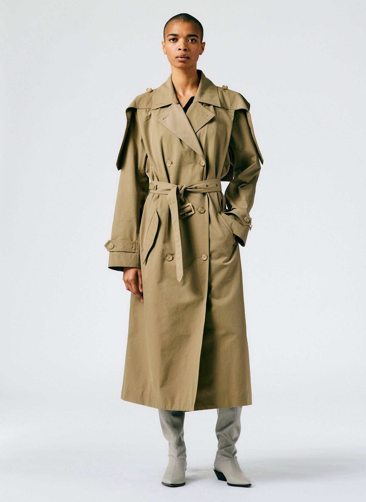 Ambrose Cotton Nylon Trench With Flap