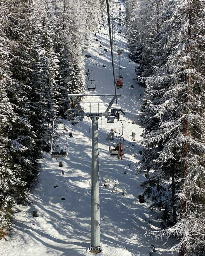 Ski lifts at St. Moritz, Switzerland, One of the best ski resorts in the world