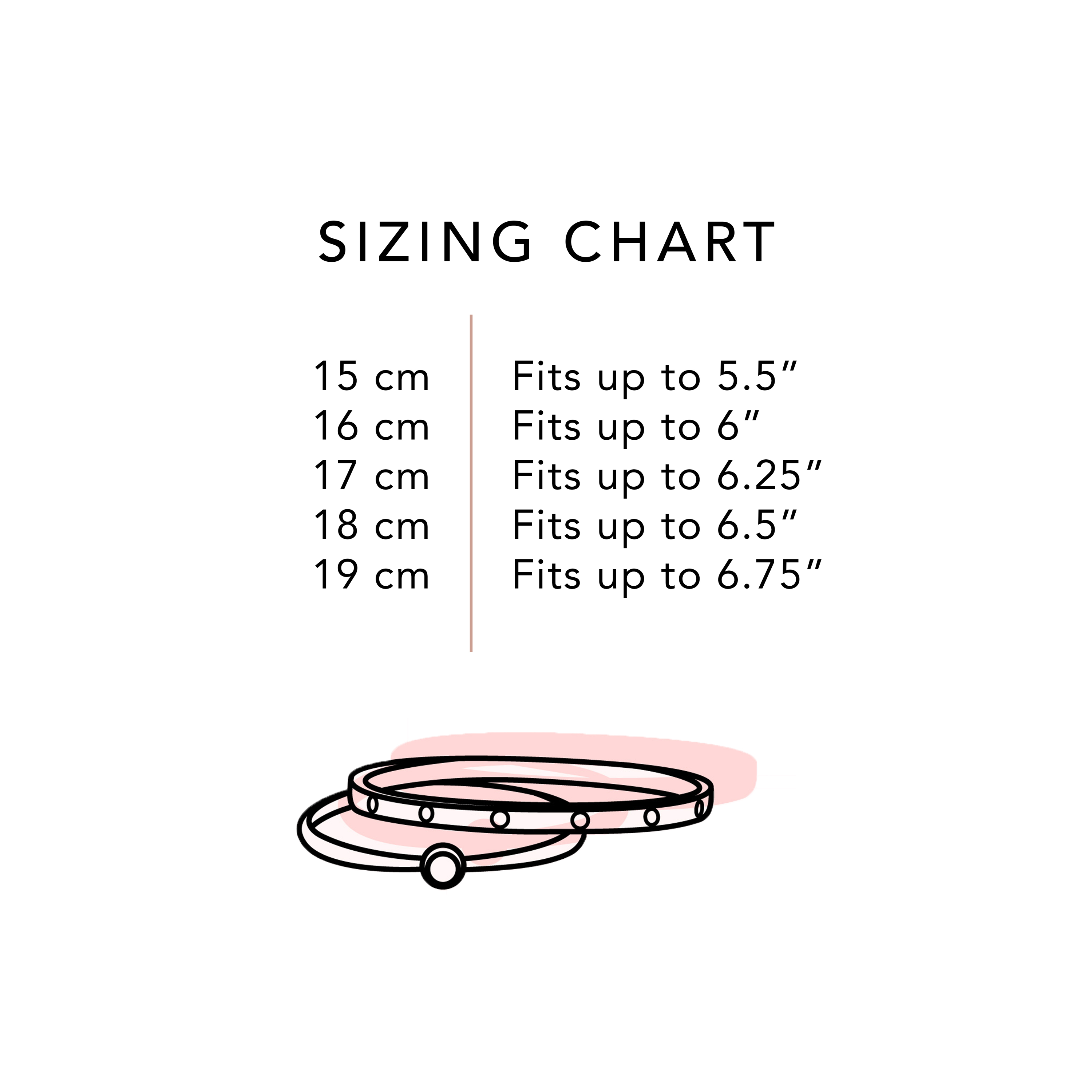 Sizing Chart 15cm fits up to 5.5