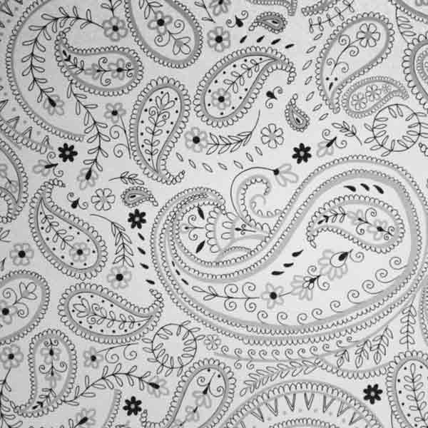 Black and white basic paisley pattern