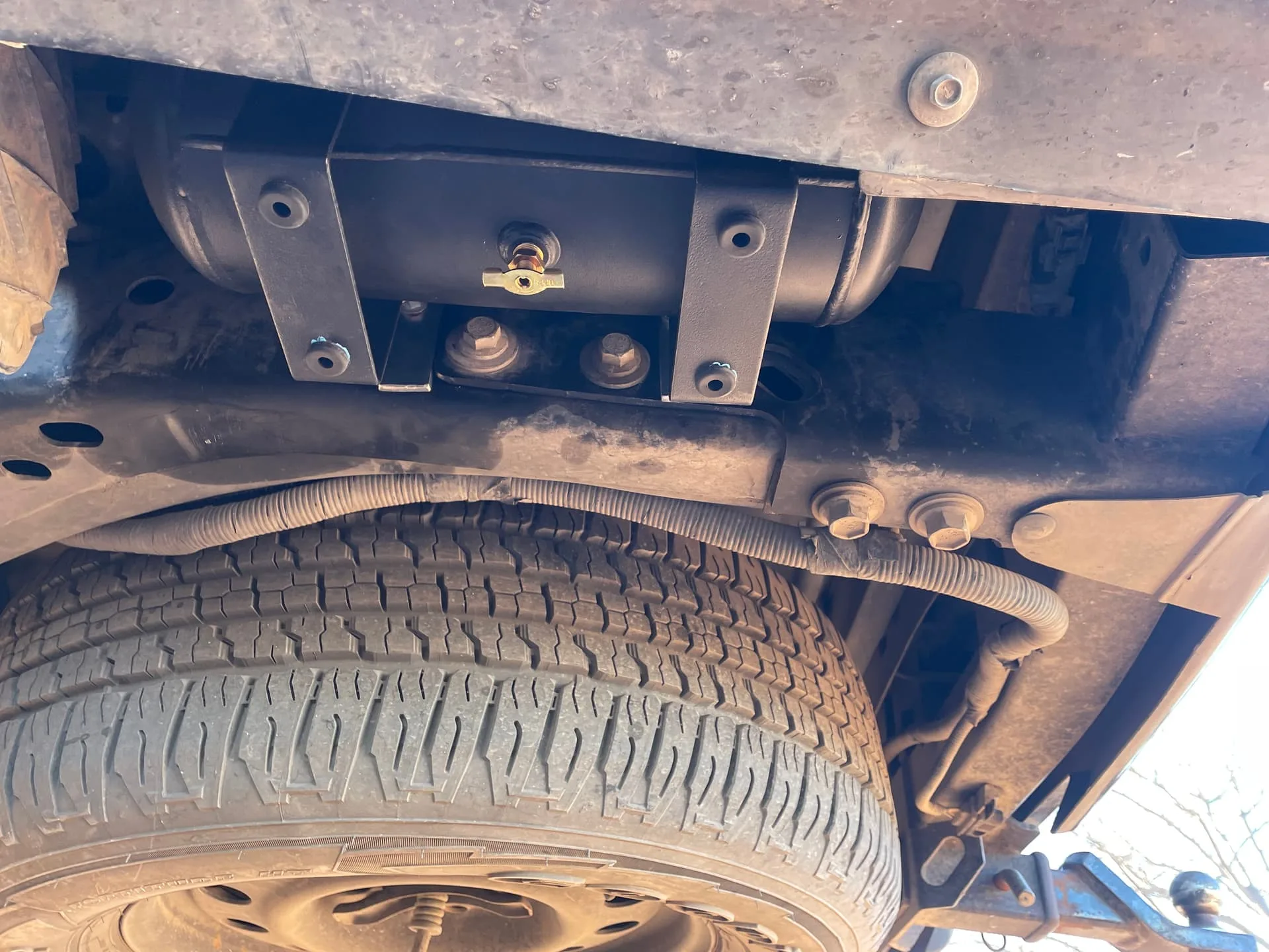 Derrick's 2015 Ford Expedition train horn installation detail with 4-Chime Air Horn Kit photo 3