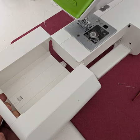 Removing the extension to get a free arm on a Pfaff sewing machine