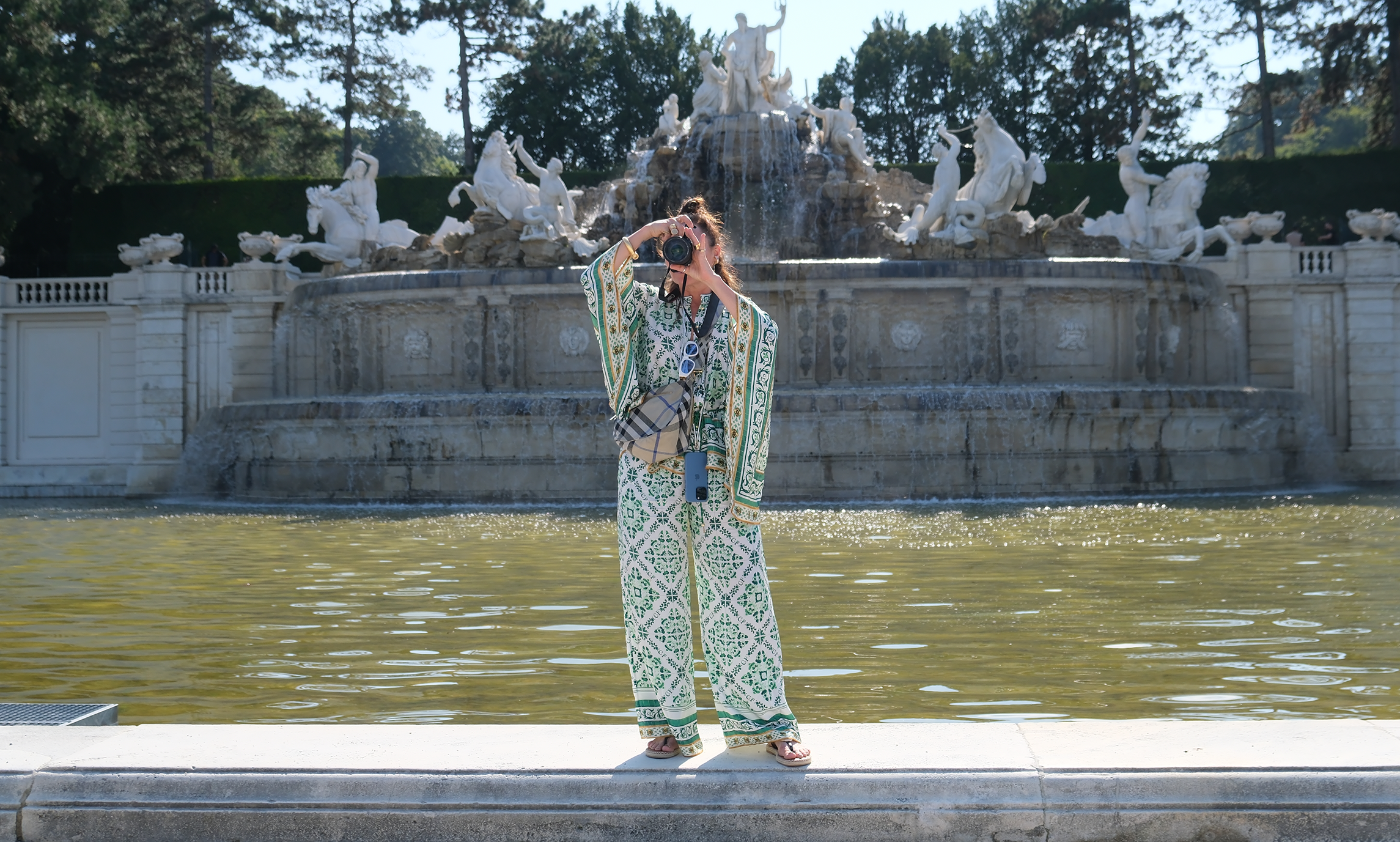 Camilla Franks in Salzburg, around 3.5 hours from Vienna, during the Austria trip which inspired the CAMILLA Elsewhere Palace collection (2026).