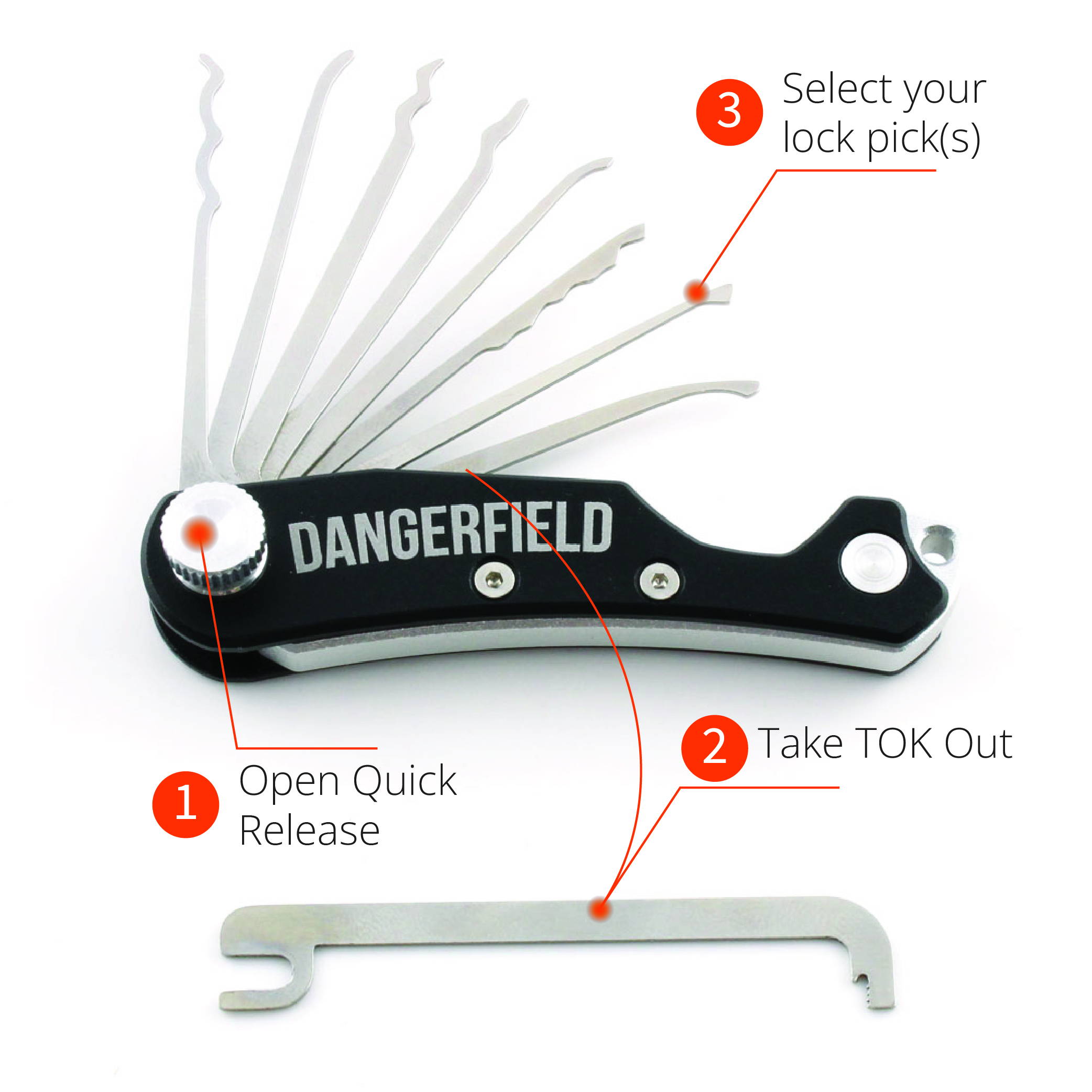 Dangerfield SKELETON Lock Pick EDC Covert Entry Multi-Tool