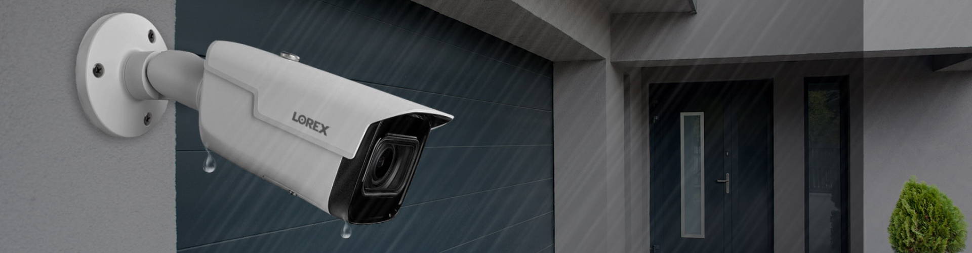 Weatherproof Security Camera in the rain