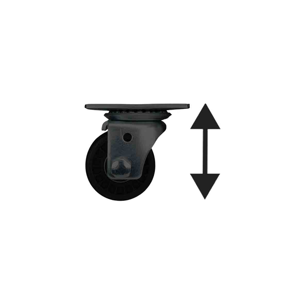 Low profile casters (4-1/32