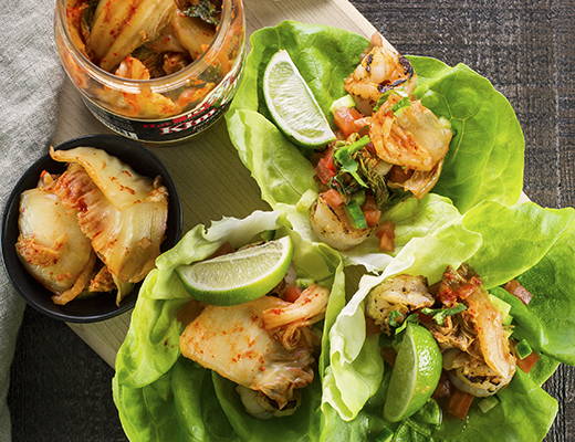 Shrimp and Kim Chee Tacos