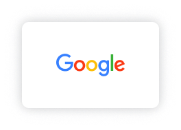 Google logo on a white background with a colorful outline.