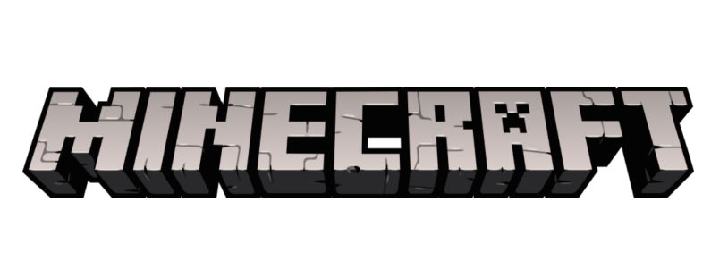 Logo of the video game Minecraft in stylized text.