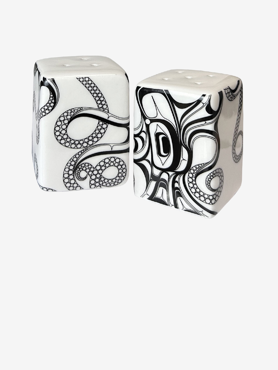 Octopus (Nuu) Salt and Pepper Shaker Set by Ernest Swanson, Haida
