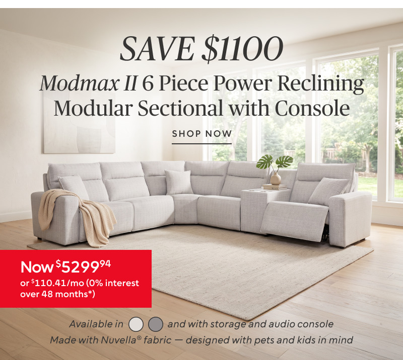 Save $1100 on the Modmax II Power Reclining 6 Piece Sectional