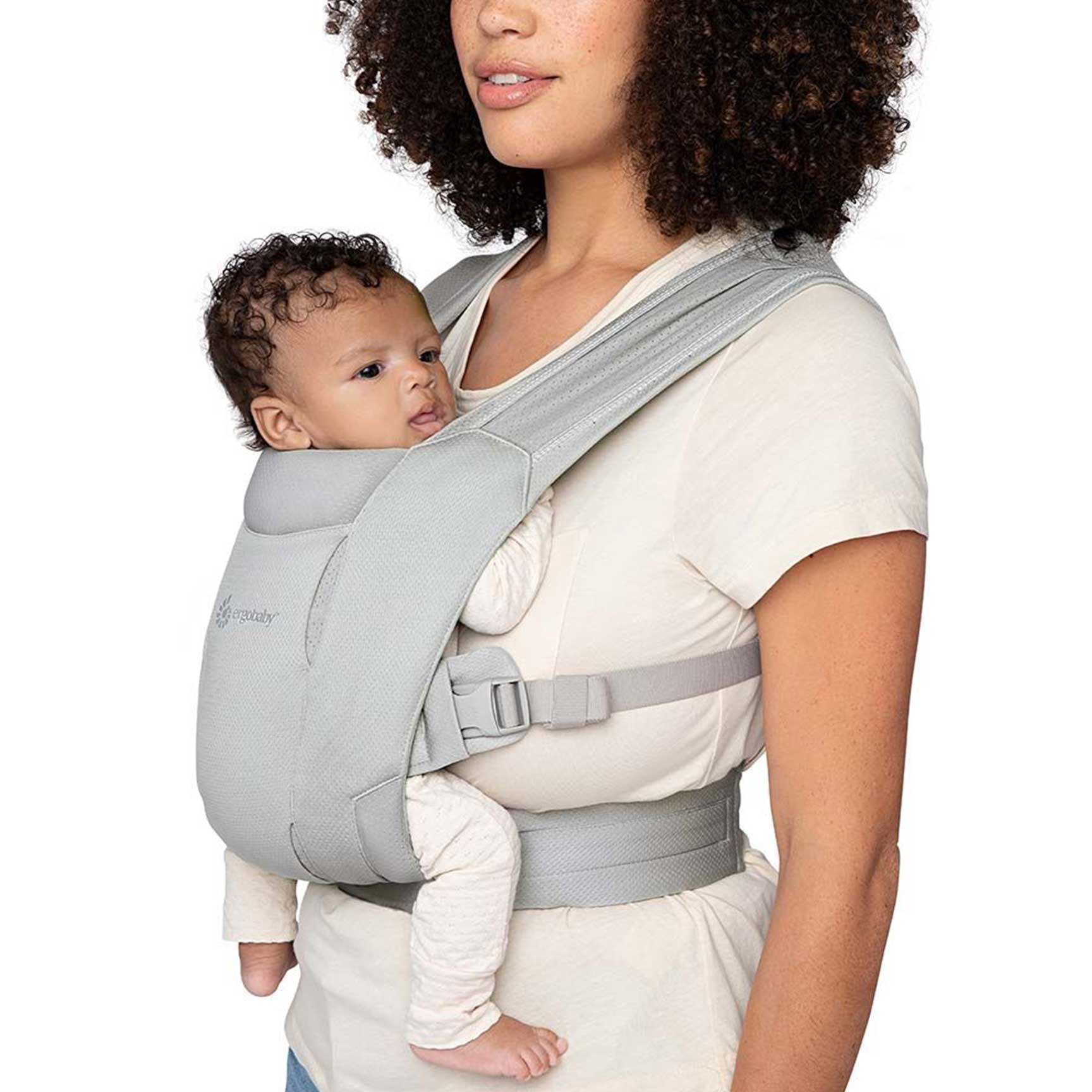 Mother and baby in the Ergobaby Embrace in Soft Air Mesh