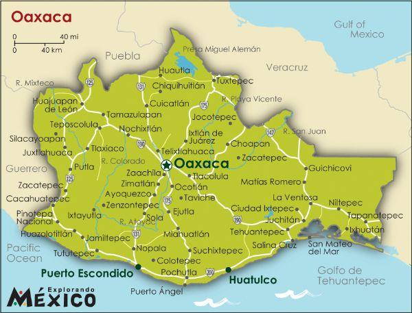 Oaxaca Mexico Map