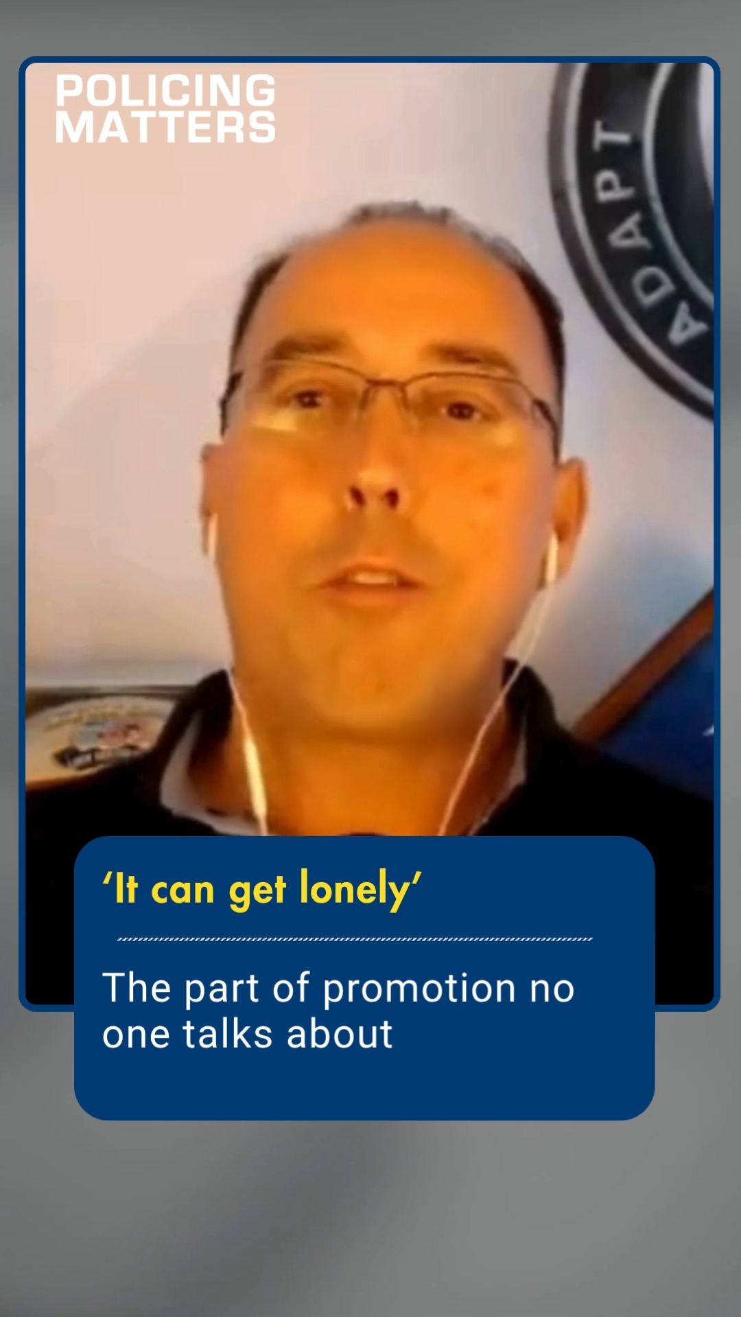 Man speaking about loneliness in promotions, with overlay text.