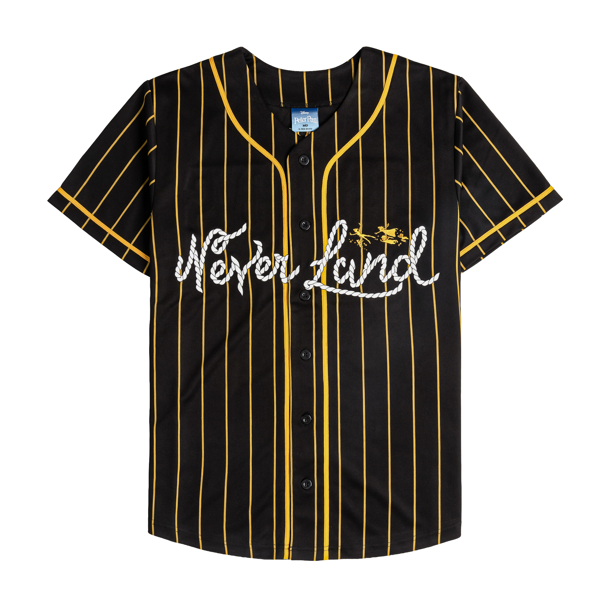 Black and yellow striped baseball jersey with 