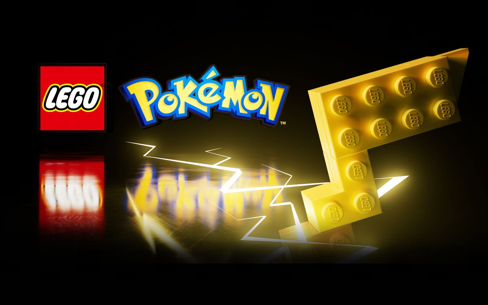 LEGO Pokémon logo with a yellow lightning bolt design.