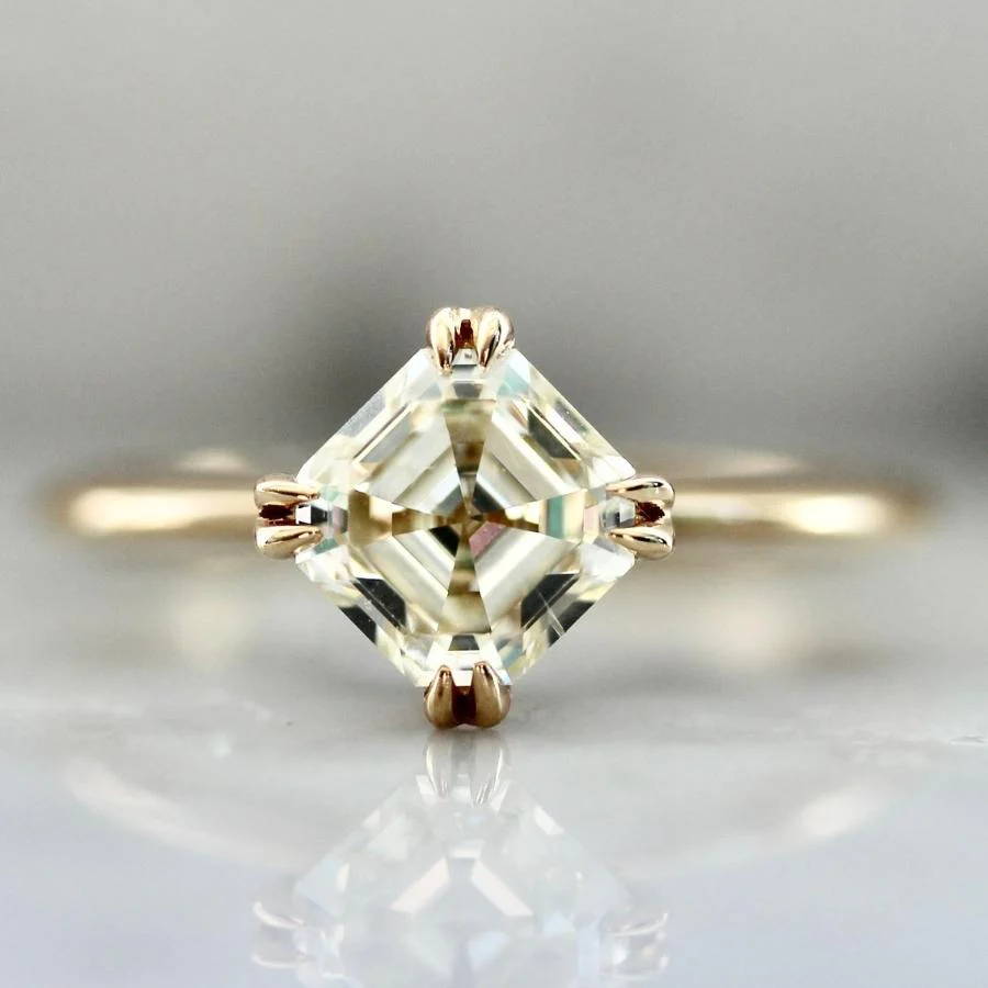 Champagne Asscher Cut Diamond Ring